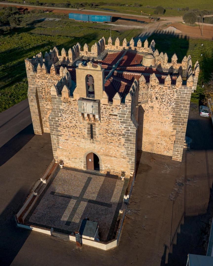 Santuário de Nossa Senhora da Boa Nova, em Terena, visto do ar